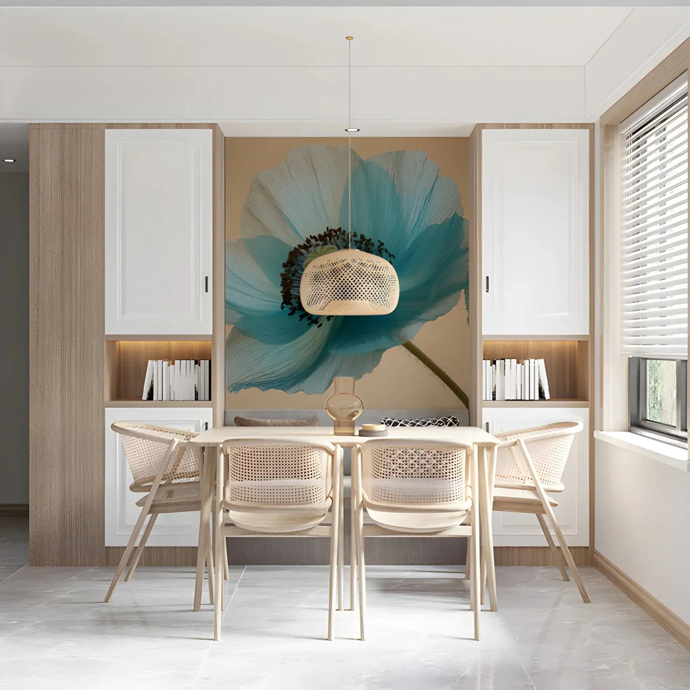 Floral Wallpaper for Bedroom Wall Sticker Waterproof