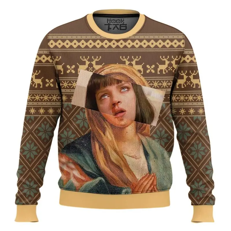 

Pulp Fiction Mia Wallace Ugly Sweater Vintage Fiction Movie Sweater Mens Womens Christmas Party Jumper Xmas Costume Gift 2026