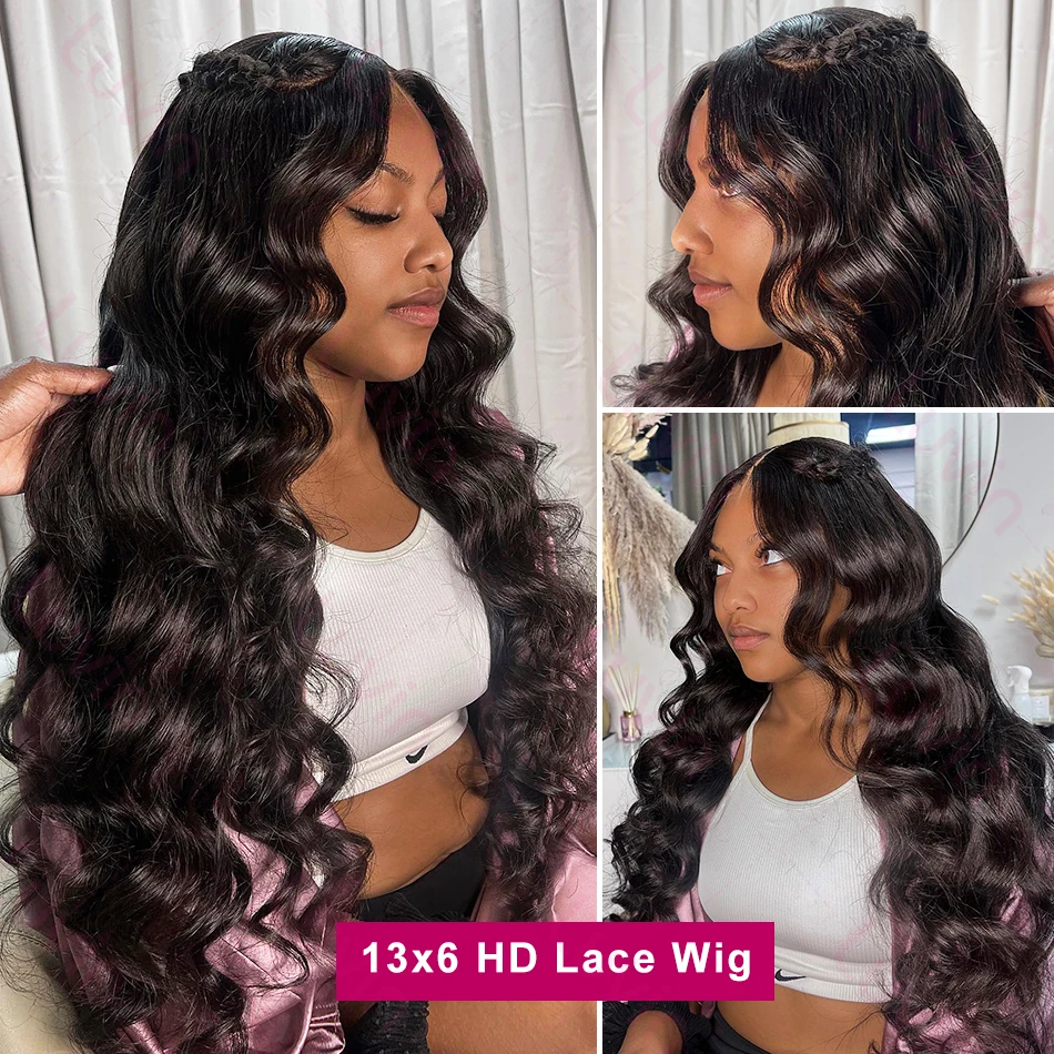 Luvin Brazilian 30 Inch Transparent 13x4 13x6 HD Lace Frontal Wig Pre Plucked Body Wave Human Hair Wigs For Women