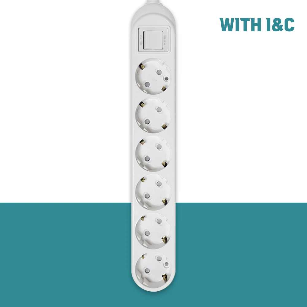 With I & C main switch multi-tap 6 pieces 1.5m + one safety cover