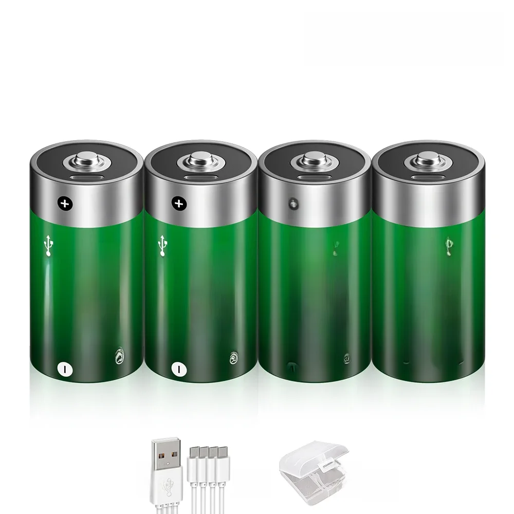 Batterie PALO 1,5 V de type D, USB Type C, D R20 LR20, batteries Li-ion rechargeables pour accessoires de caméra RC, drone, réchaud à gaz