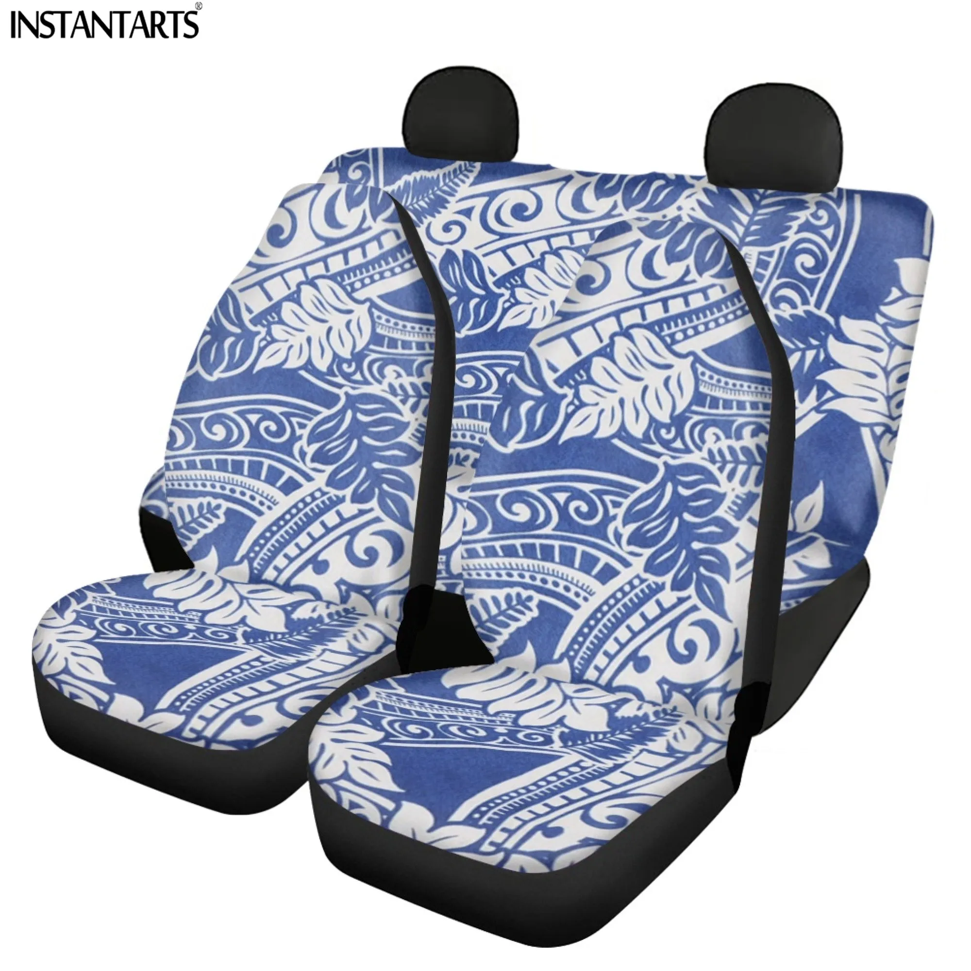 INSTANTARTS Hawaiian Pattern Automobile Seat Covers Full Set Popular Practical Easy to Install Universal Protectors Fit Most Car