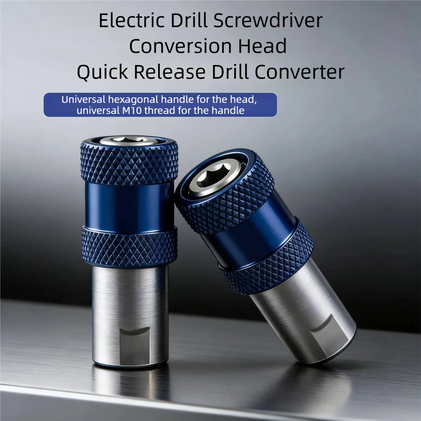 10mm Threaded to 1/4 Inch Hex Adapter Keyless Electric Drill Screwdriver Conversion Head Quick Release Drill Converter Sturdy