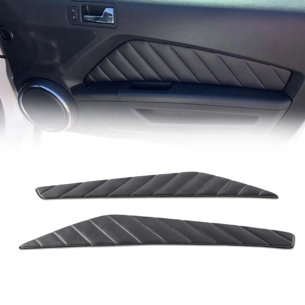 

Вставки для боковых дверных панелей Crossdesign, 2 шт., плиссированные, черные, подходят для Ford Mustang 2010-2014, левый + правый черный, прочный