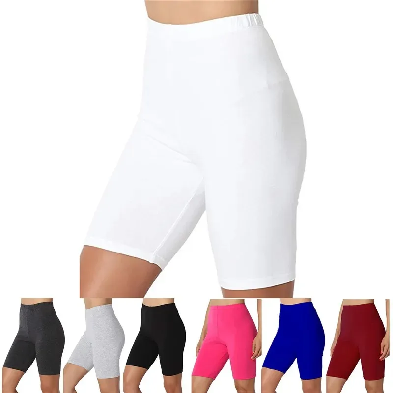 Mulheres esportes shorts casual cintura alta apertado treino de fitness magro bottoms verão sólido sexy elástico leggings roupas esportivas