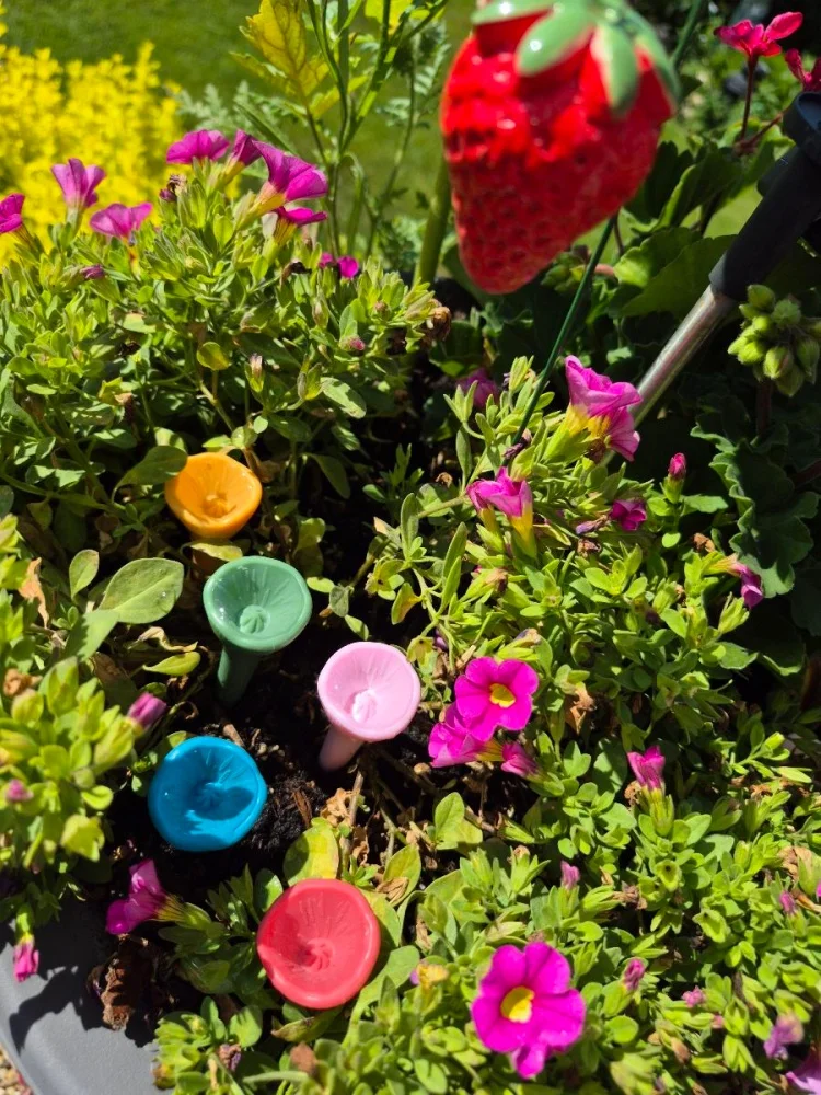 A Set of Colorful Bee Drinking Cups Is Designed to Attract and Feed Bees.