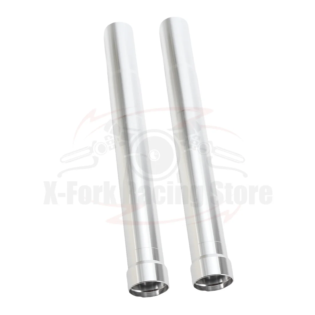 Front Fork Pipes Outer Fork Tubes Silver Pair For Suzuki RGV250 1991-1996 1992 1993 1994 1995 475mm 51131-22D80-000