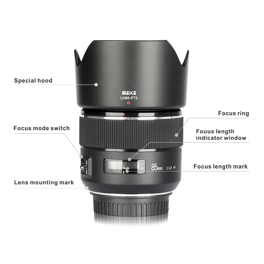 Envio do Brasil】Meike 85mm F1.8 عدسة كاملة الإطار متوسطة المقربة STM عدسة تركيز تلقائي لكاميرا Sony E-Mount A6400 A7 III A7R3