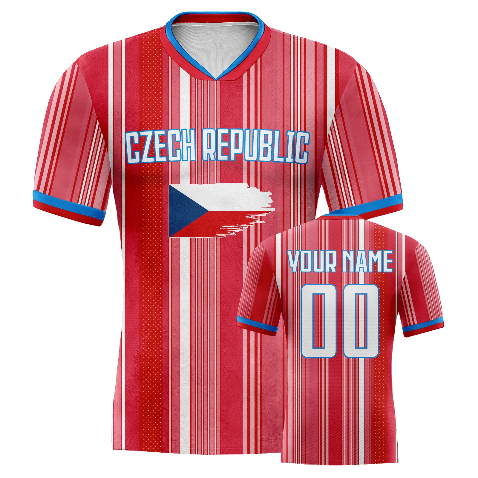 

Custom Czech Republic Soccer Jersey Personalized Football Jerseys with Name Number Men/Women/Youth National Soccer Team Shirt