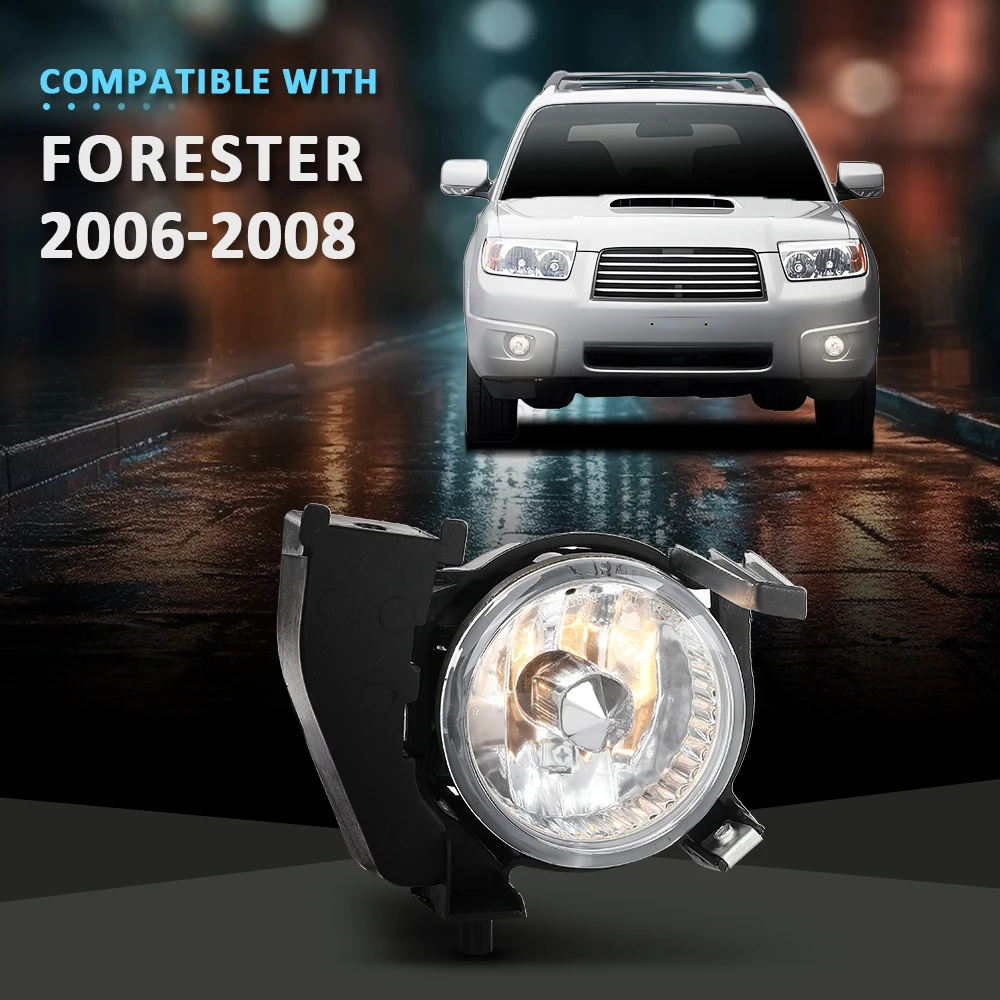 

12V Front Right Fog Light Driving Lamp Clear Lens Fit for 2006-2008 Subaru Forester Su2593112 Waterproof Snowproof Dustproof