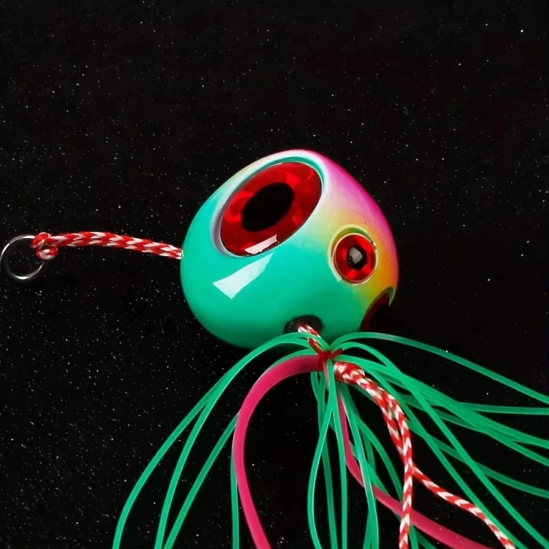 1 قطعة طعم تهزهز للمياه المالحة 60 جرام 80 جرام رأس غرق الرصاص مع تنورة مطاطية-طعم القفز المعدني الثقيل لصيد الأسماك في بحر المحيط #4