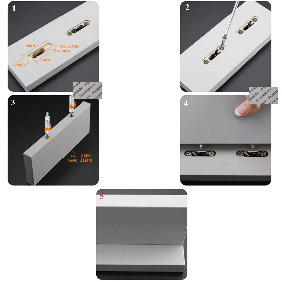 Imagem -02 - Invisible Funiture Cabinet Joiner Connector Mola Deslizante Snap-on Pin Open Wardrobe Bookshelf Plástico de Zinco em 100 Pcs