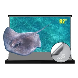 VIVIDSTORM 92 inch S Electric Foldable Projector Screen With 3D Obsidian Long Throw Ambient Light Rejecting for Normal Projector