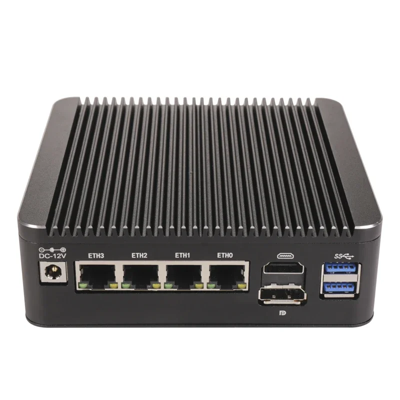 Pas cher 12e Isabel Intel N100 2.5G Routeur Doux 4x i226-V LAN 1 * COM RJ45 Fanless Mini PC Pare-enquêter Ordinateur Type-C trône fouet PVE ESXi