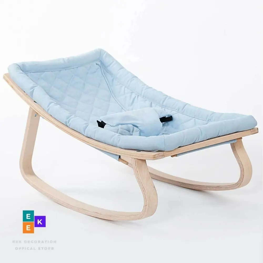 Natural Wooden Rocking Baby Sleeping Bed Baby Cradle Rocking Chair Rocker Baby 0-36 14months Swing Soothing Crib Newborn Nursery