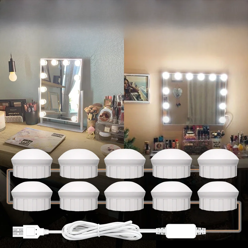 Make Up Mirror Light LED Wall Lamp Bathroom Vanity Lights Stepless Dimmable Dressing Table Lamp Decoration Bedroom Nightlight