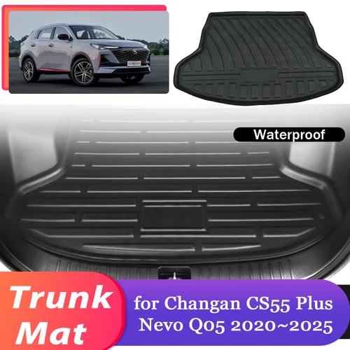 Estera de maletero de coche para Changan CS55 Plus EV Nevo Q05 Saipa 441P 2020 ~ 2025, almohadilla de carga impermeable, cubierta de revestimiento, accesorios de alfombra