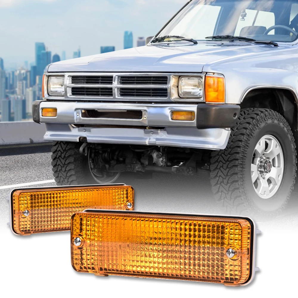 

1 Pair Turn Signal Light Lamps Plastic Fit for 1984-89 Toyota Pickup Left & Right Side Lh Rh Waterproof Snowproof Dustproof