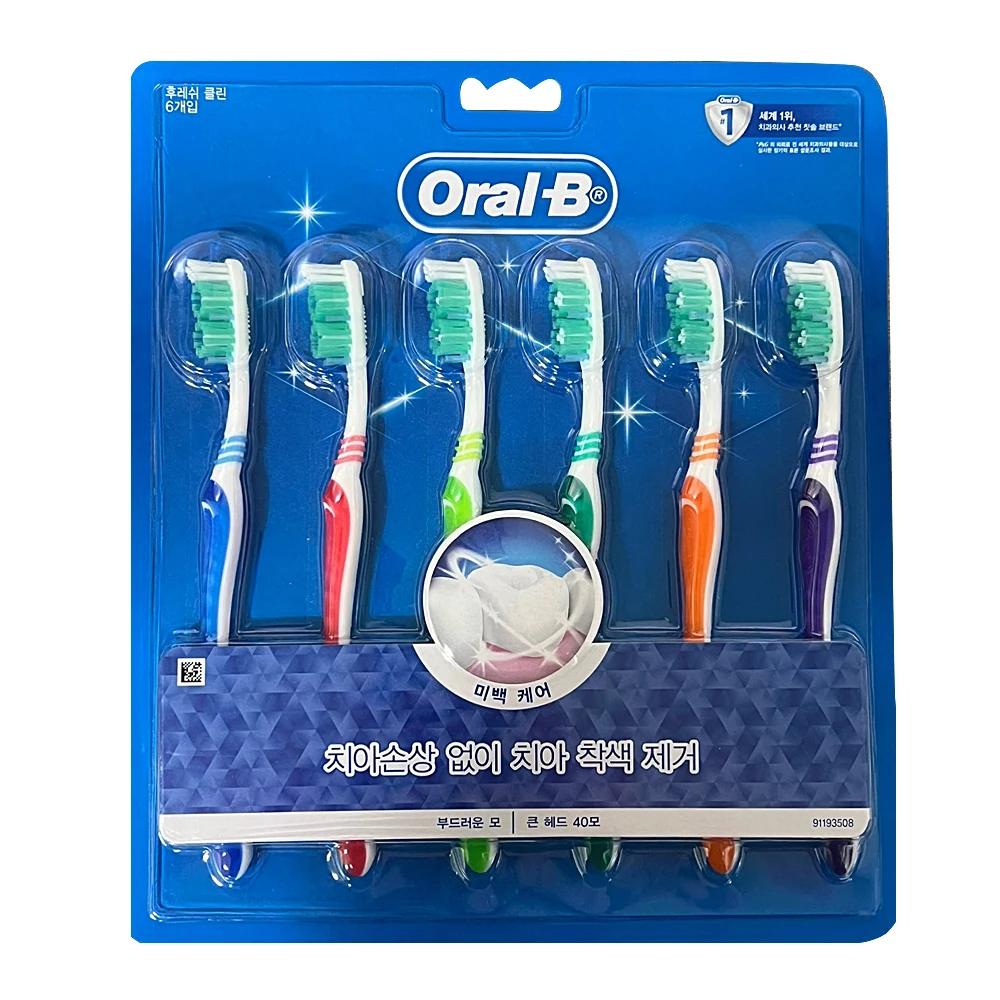 6 pieces of Oral Bi toothbrush hooesh clean 40