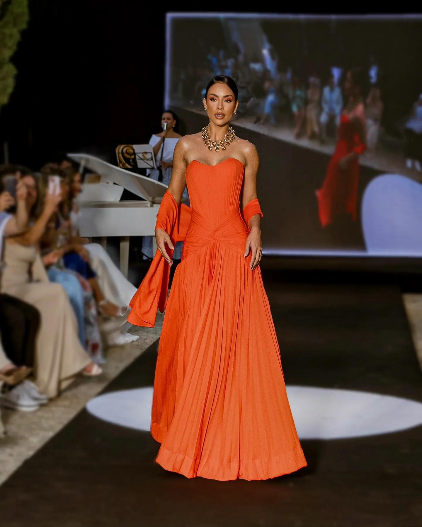 formal dresses for a gala event Galarity Orange Prom Dress Gown Pleated Luxury Evening Dress 2026 Women's Prom Evening Gowns Customized gala night dress code