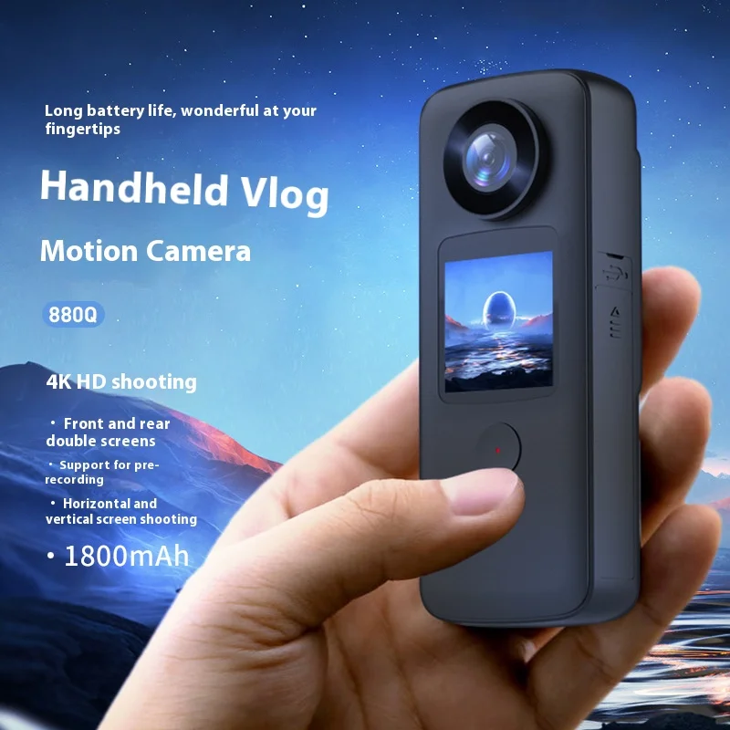 Waterproof Dual Screen Action Camera 4K Anti-Shake Vlog Outdoor Cycling Tour 5K Ski Pre-Recording Camera