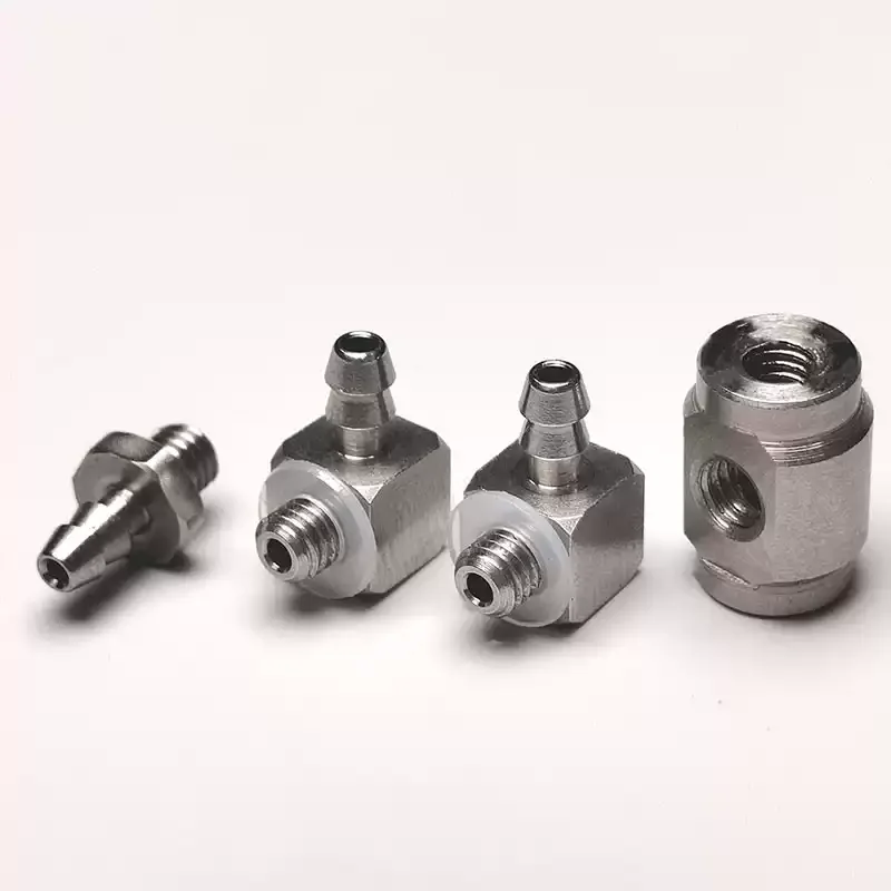 1/14 Scale Metal Stainless Steel Precision Elbows Straight Connectors Tees, and Oil Nozzles for RC Hydraulic Model Upgrades