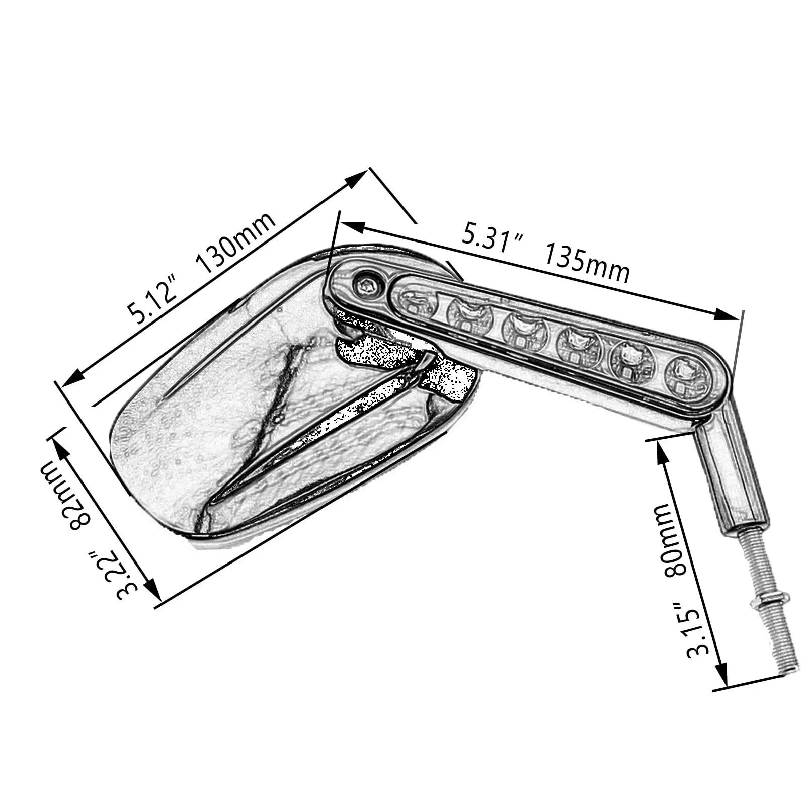 Espejos retrovisores de motocicleta de 8MM con señal de giro LED Harley 2009 2010 2011 2012 2013 2014-2017 V-ROD VRSCF