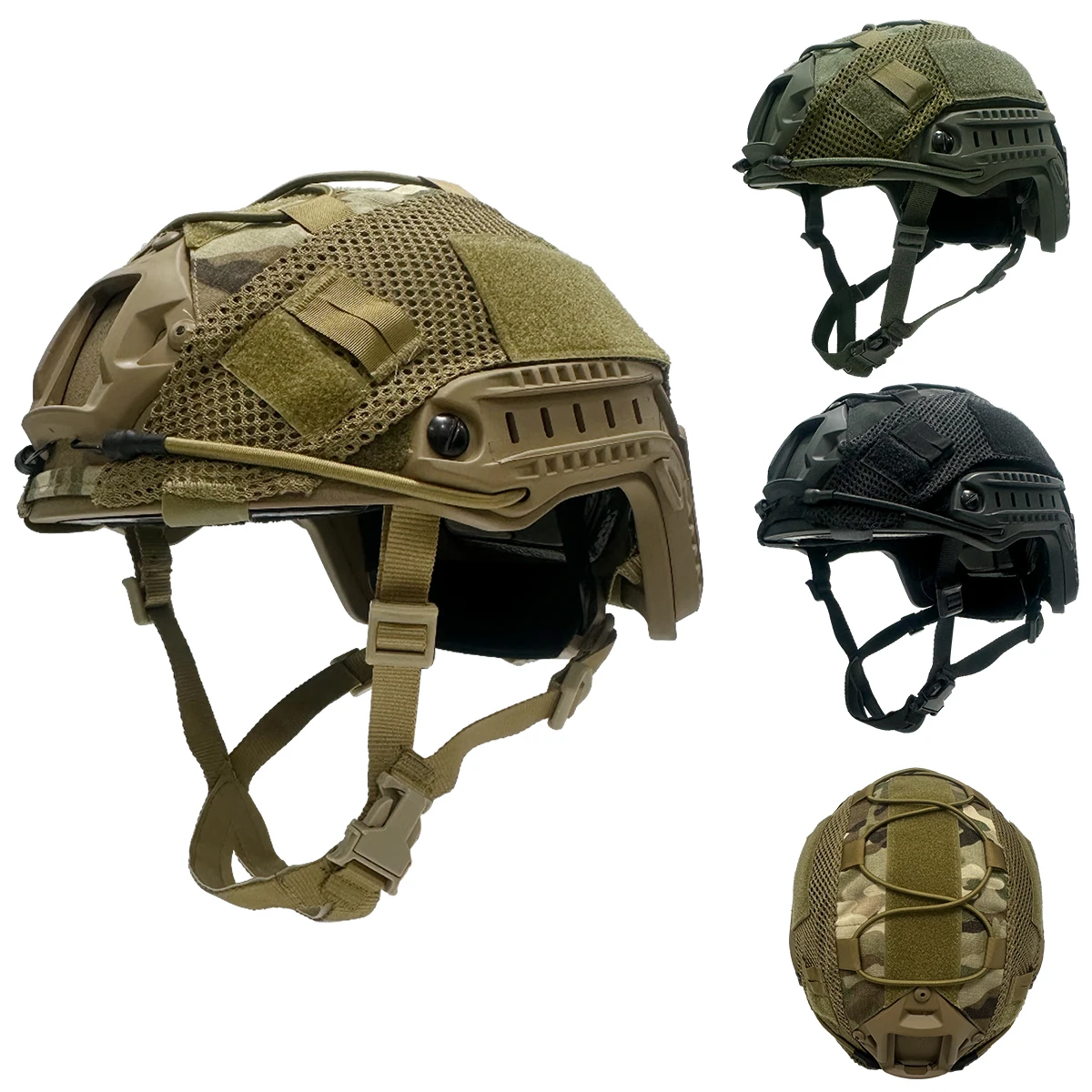tactical-helmet-fast-fiberglass-helmet-with-helmet-cover-4-point-suspension-front-mount-for-airsoft-paintball-outdoor-game