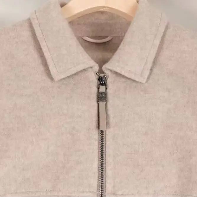Elegant Turn-Down Collar Wool Cashmere Jacket