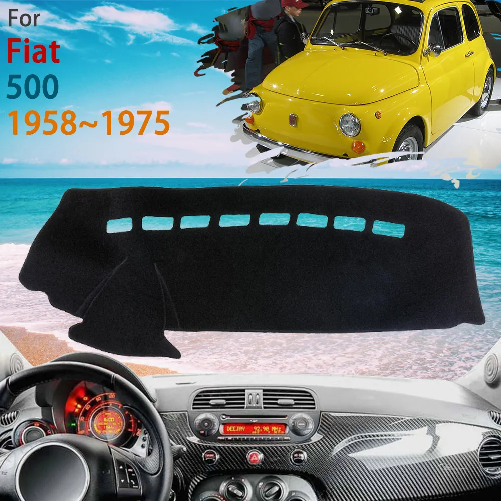 For Fiat 500 Puch 1958~1975 1959 1960 1961 2-door City Dashboard Rug Cover Dash Mat Protective Avoid Light Carpet Car Stickers