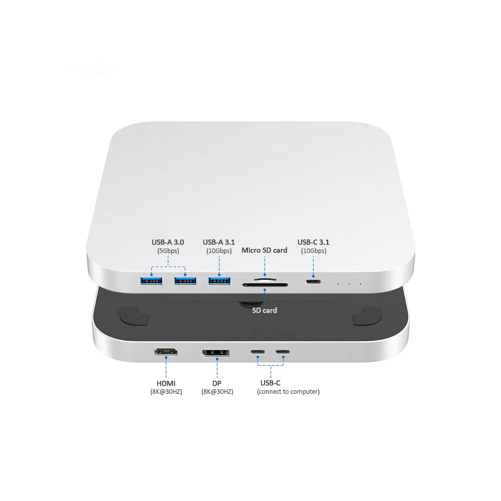 for Mac mini M2 2022 MC25 Pro max the Dual HDD hub support M.2 NVMe/NGFF 2.5'' SATA HDD DOCKING STATION
