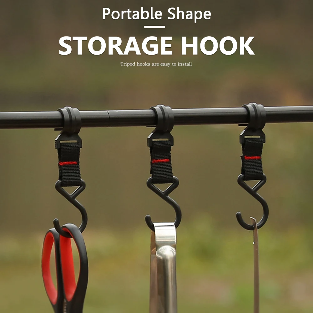 5/10pcs Outdoor Camping Moveable Hooks Detachable S-Shaped Hooks Hanging Storage Rack Multifunctional Outdoor Tools