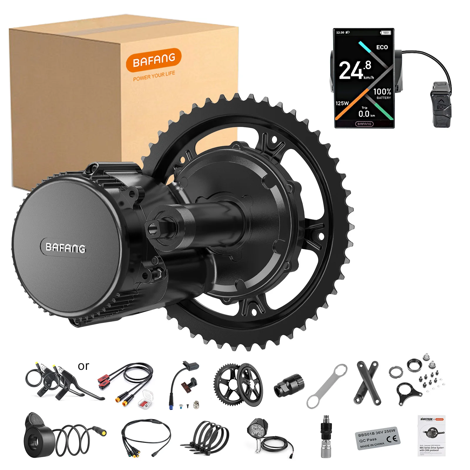 Image of [EU Direktversand] BAFANG Mittelmotor mit Akku 36V 250W 350W 500W BBS01B 48V 750W 1000W 500W 250W BBS02B G340 Motor mit optionalem E-Bike-Display, kundenspezifische E-Bike-Umrüstsätze für BB 68mm