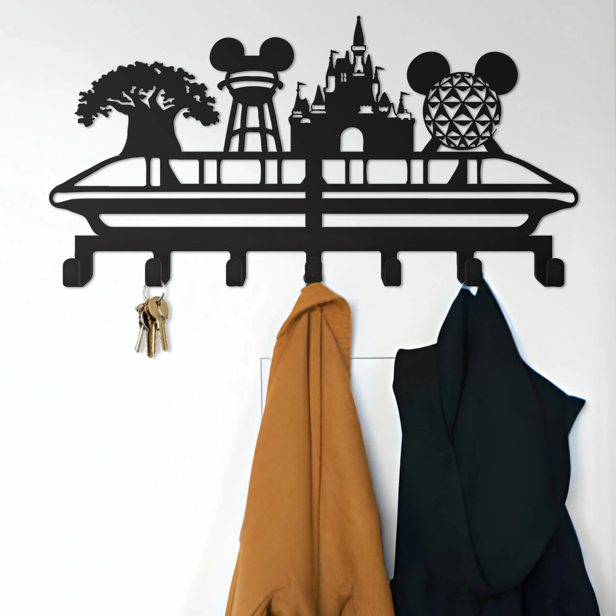 Unique Metal Key Hangers -Room Entrance Decor-Animated World Key Hook Rack -Holiday Gift Key Holder- Wash Room Decor