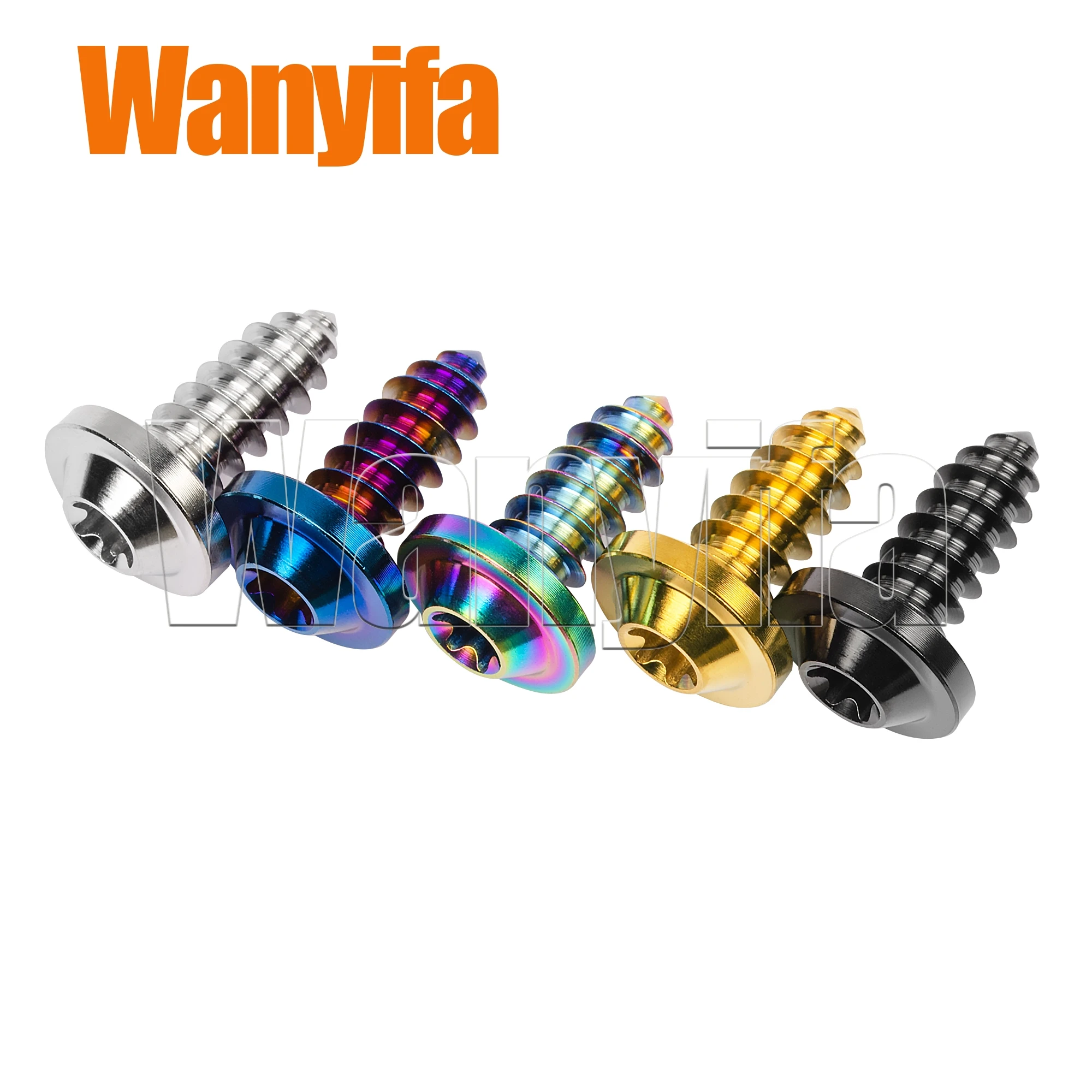 Wanyifa Titanium Bolts M6x15mm Self-Tapping Button Torx Screws for MTB Retrofit Accessories 6Pcs