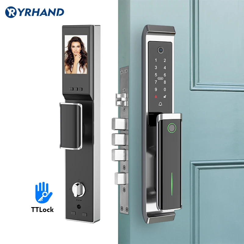 Imagem -02 - Face Recognition Ttlock Smart Digital Door Lock Impermeável Bluetooth Wi-fi Impressão Digital Eletrônico Código Biométrico Inteligente 3d