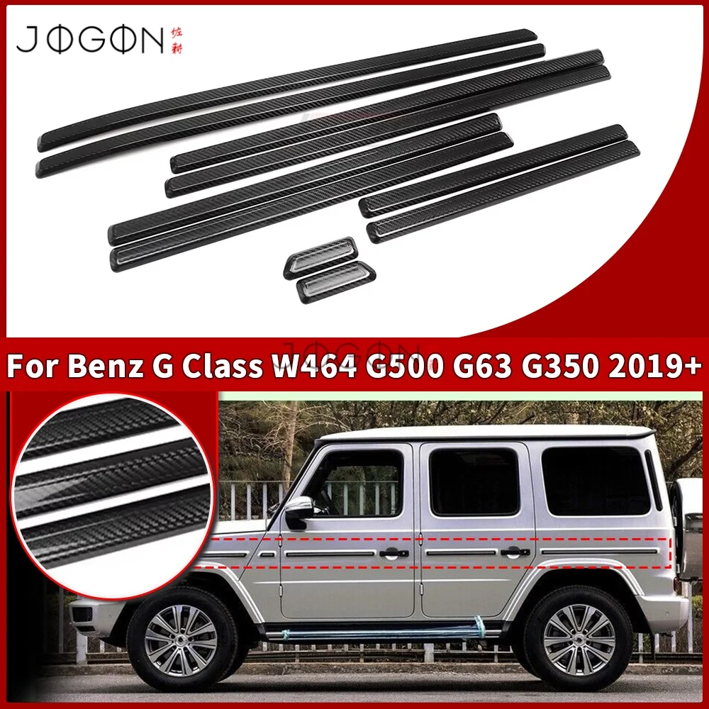 

10pcs Carbon Fiber For BENZ G Class W464 G63 G550 G350 AMG Exterior Body Kits Car Side Door Strip Cover Trim Accessories