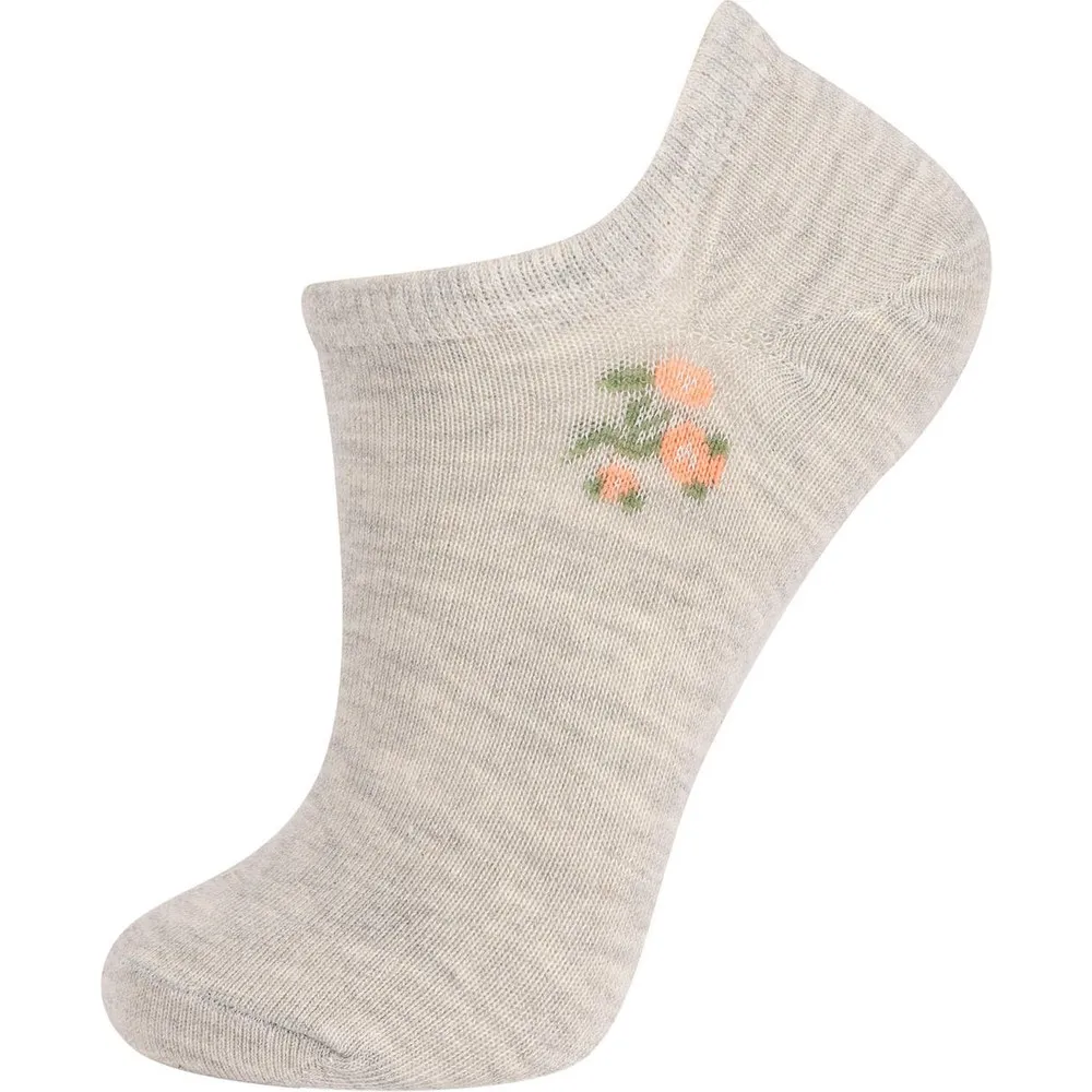Set of 3 Women  cottony Low Tube Socks Cute Floral Pattern Fashion Breathable For Female Casual Style Casual Socks