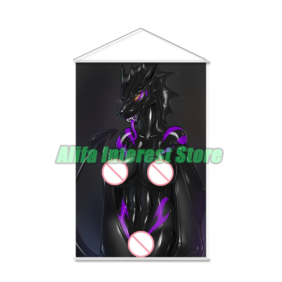 

Темный Дракон Рак аниме настенный прокрутка висит плакат домашний декор живопись