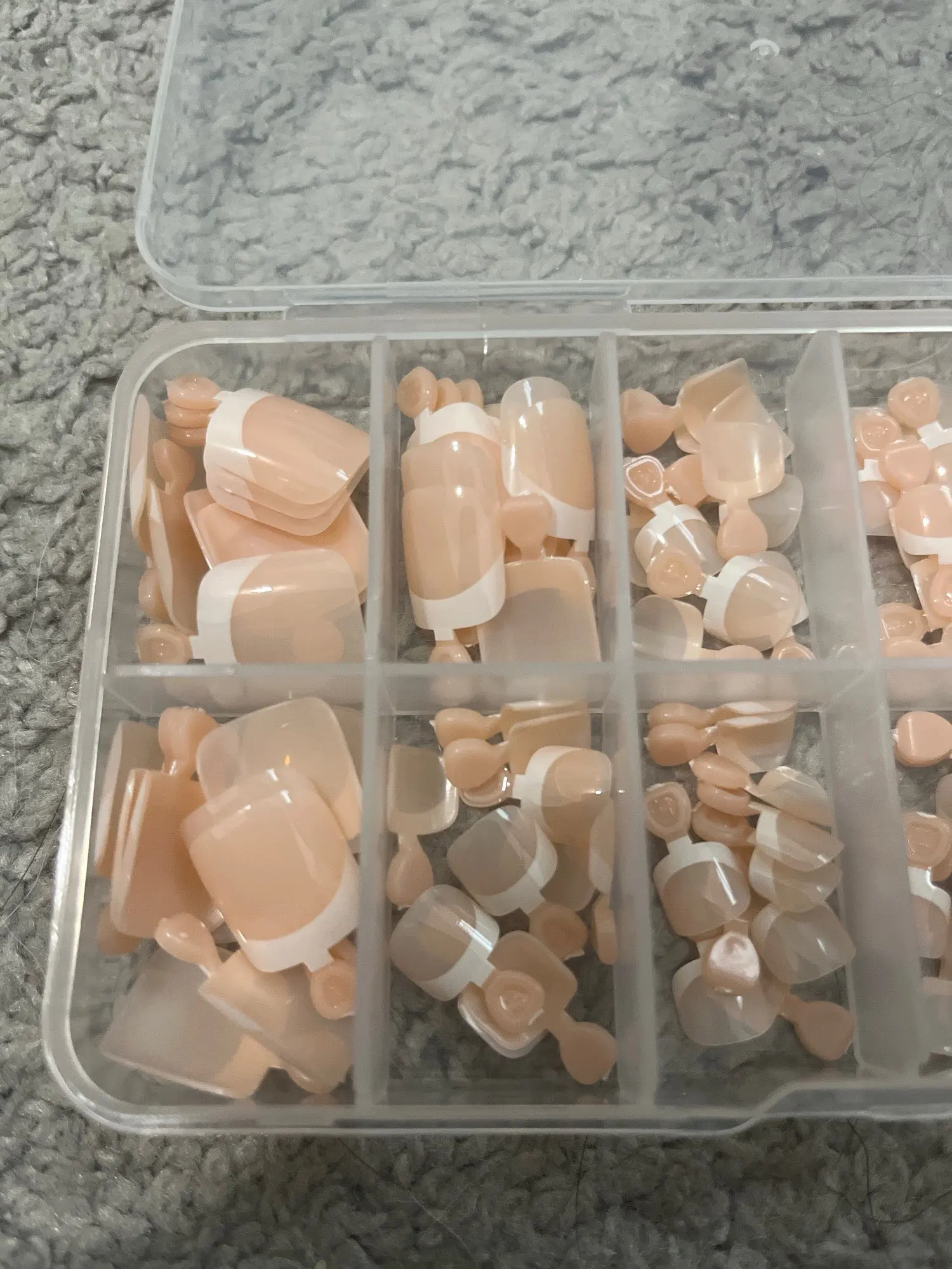 120pcs/Box French Tip Press-On Toenails Pink Color System Square Shape Foot Nails Short Length Glossy Finish False Toe Nails Set photo review