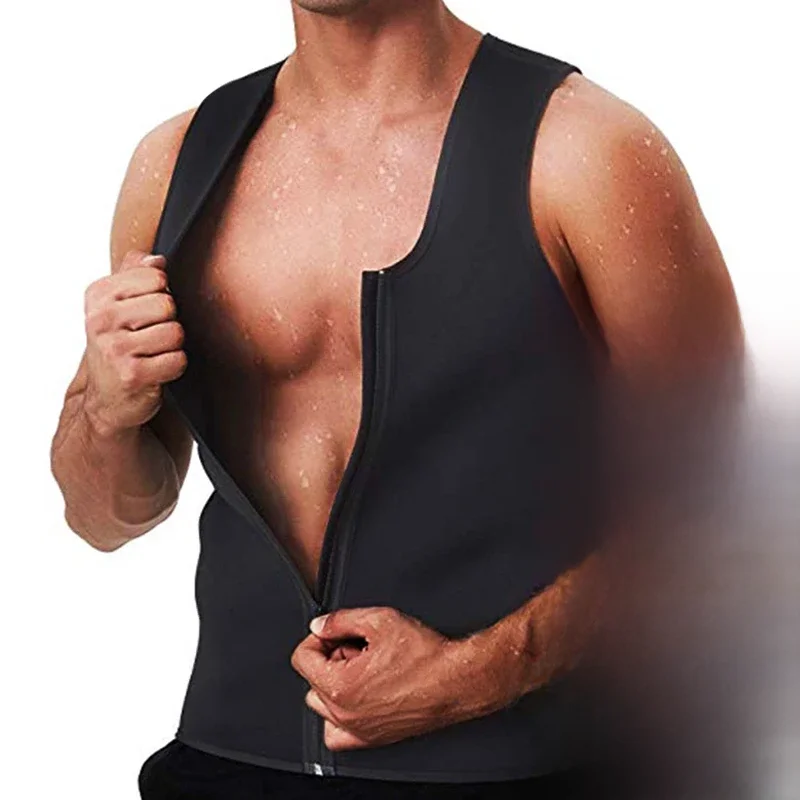 Gilet de Sauna pour hommes, modelant le corps, entraîneur de taille, Compression, chemise de sueur, Corset, haut, ventre, amincissant, vêtements de Fitness, brûlure des graisses