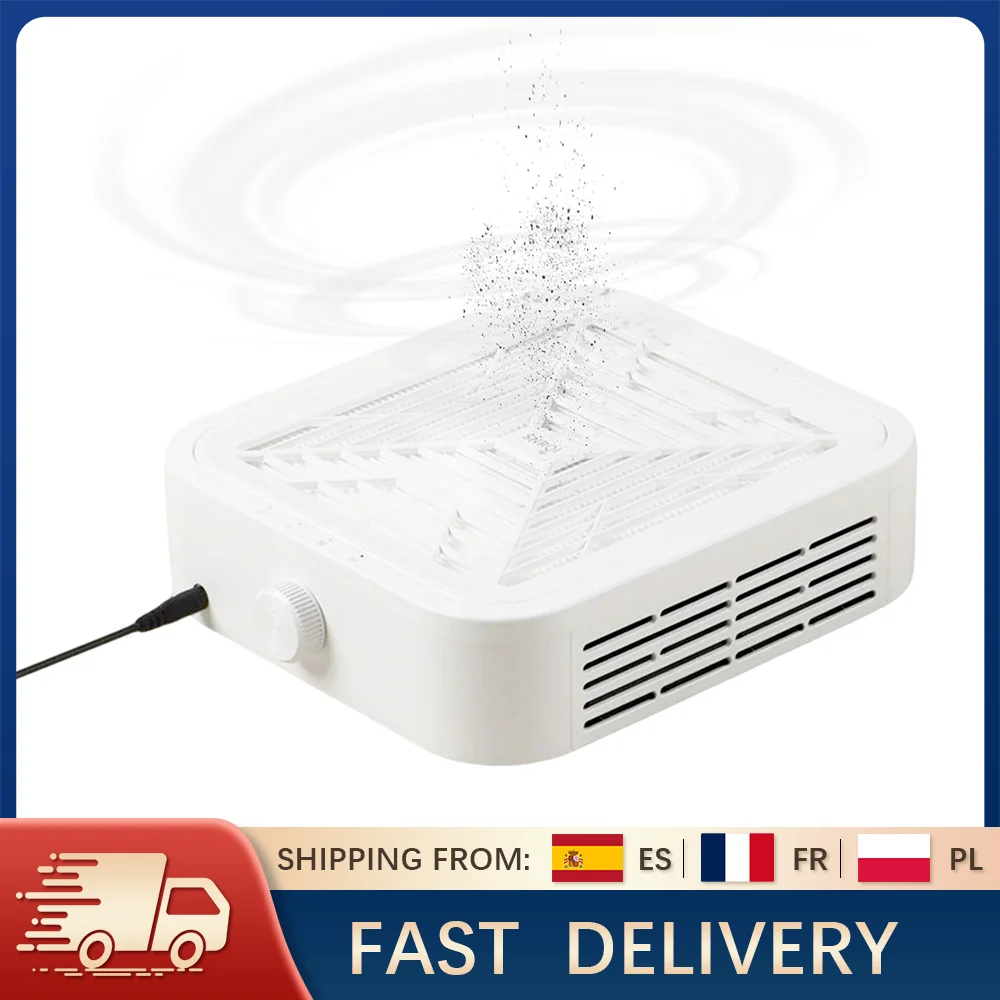 Aspirateur à ongles sans brosse 120W, forte aspiration, pour manucure, avec filtre amovible, vitesse réglable, faible bruit