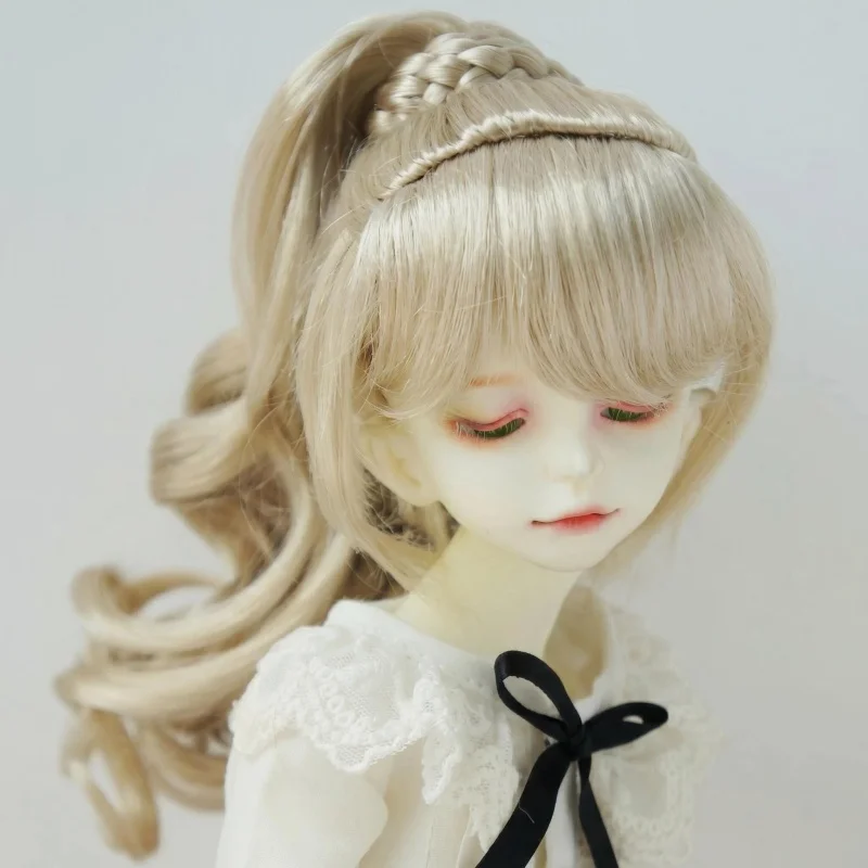 

JD218 1/8 1/6 1/4 1/3 Pretty BJD Synthetic Mohair Wig Complex Braid Hair Size 5-6inch to 8-9inch OB11 YOSD MSD SD Accessories