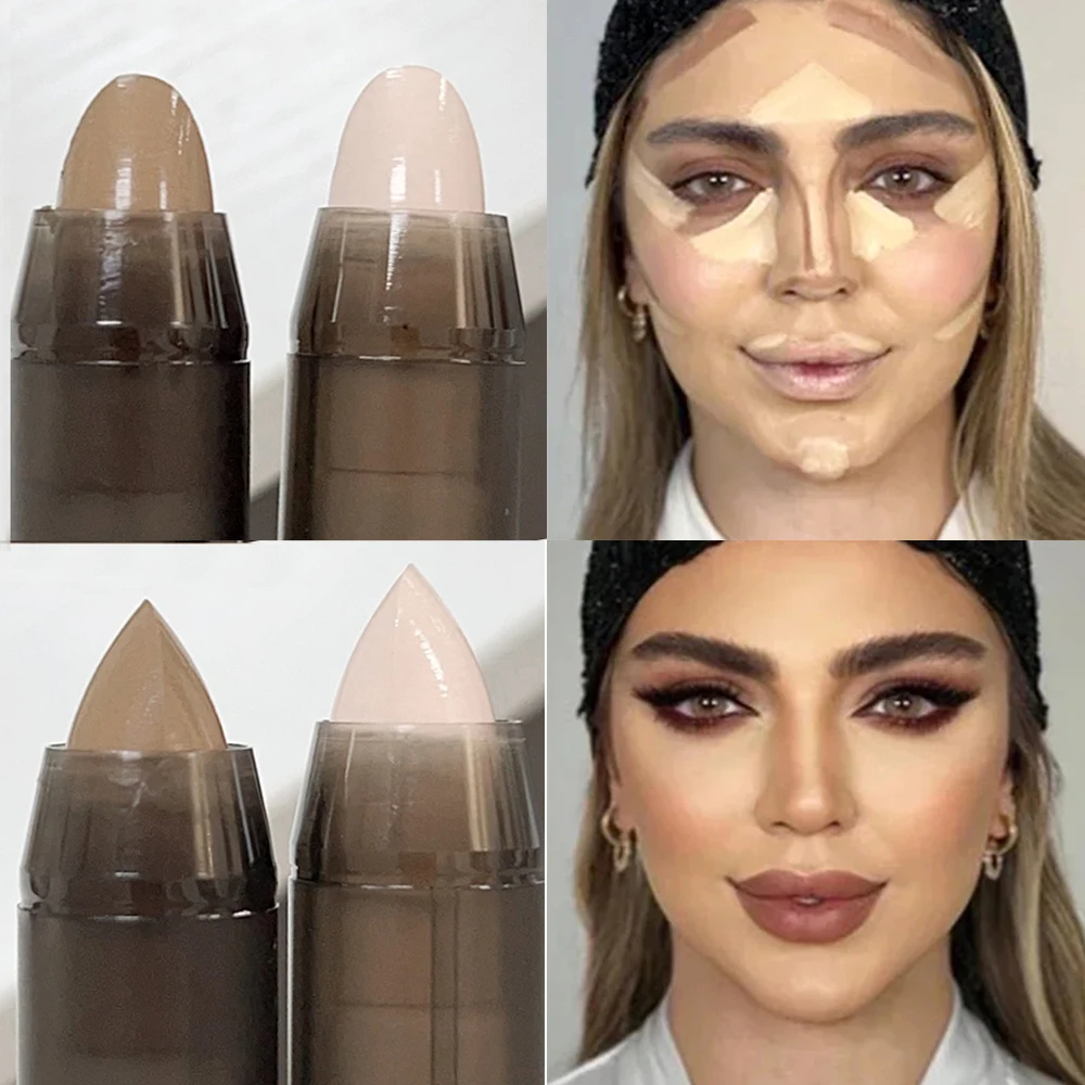 Hydrateren Accentueren Contourstick Nieuwe 3d Fleuren Langdurige Gezichtscontour Bronzer Concealer Crème Body Shimmer Make-Up