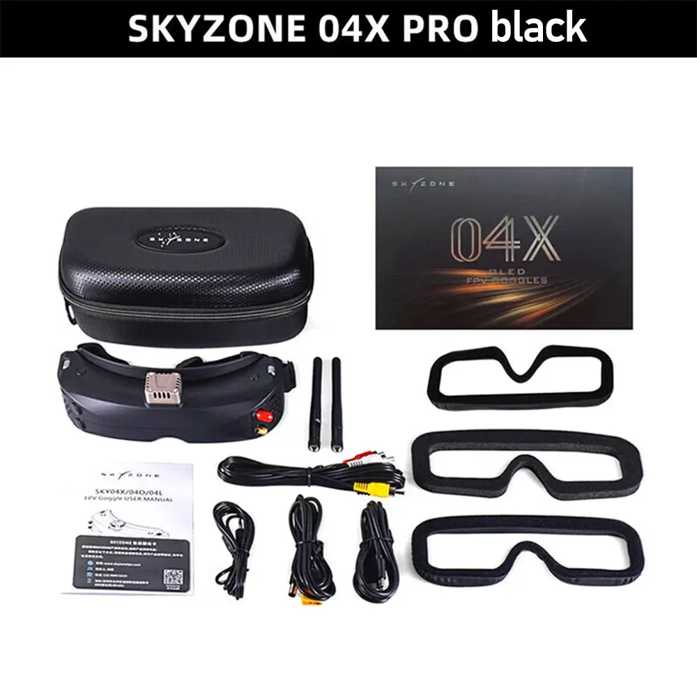 نظارات SKYZONE 04X PRO FPV 1920x1080 شاشة OLED عالية الدقة مع جهاز تعقب الرأس ومروحة DVR 5.8G 48CH جهاز استقبال Steadyview لطائرة FPV بدون طيار