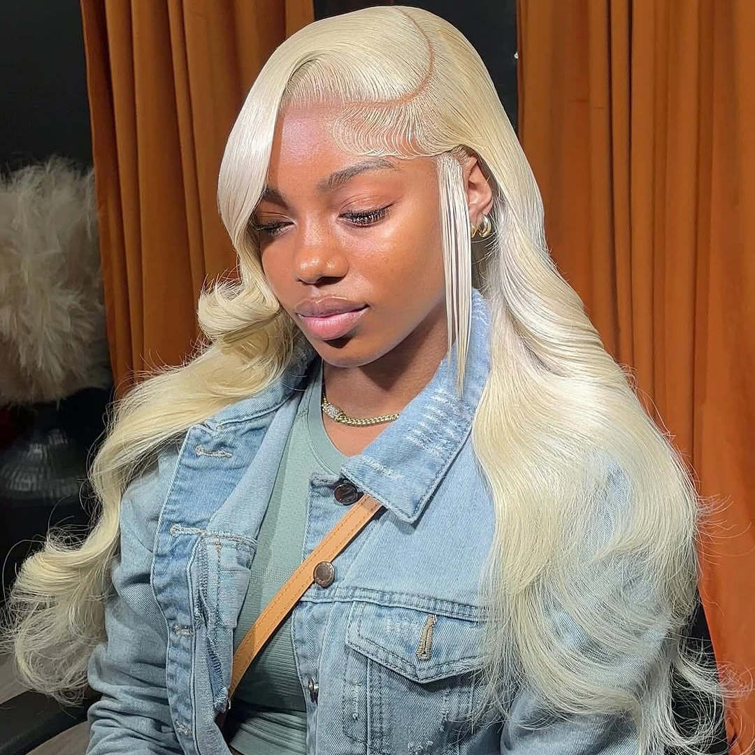 

Парик из натуральных волос 613, 13x6, с кружевной передней частью, 200% плотности, волнистый, 40 дюймов, светлый, с предварительно выщипанными волосками и эффектом baby hair