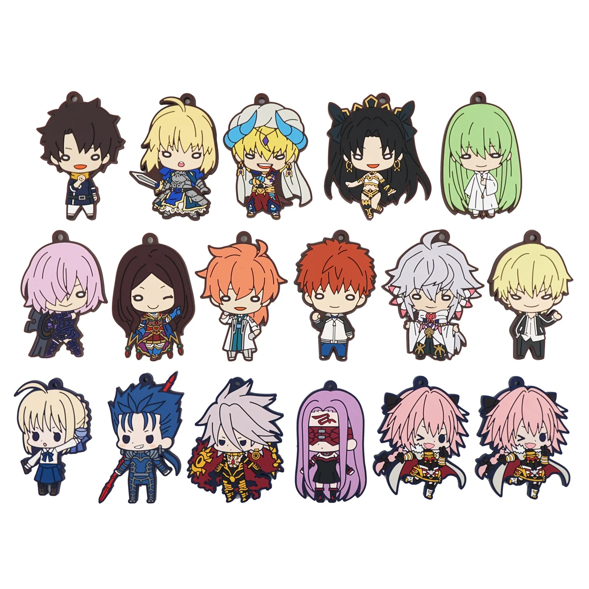 Fate Grand Order Anime FGO FSN juego Saber Merlin Mash Gilgamesh Astolfo lindo llavero de goma regalo
