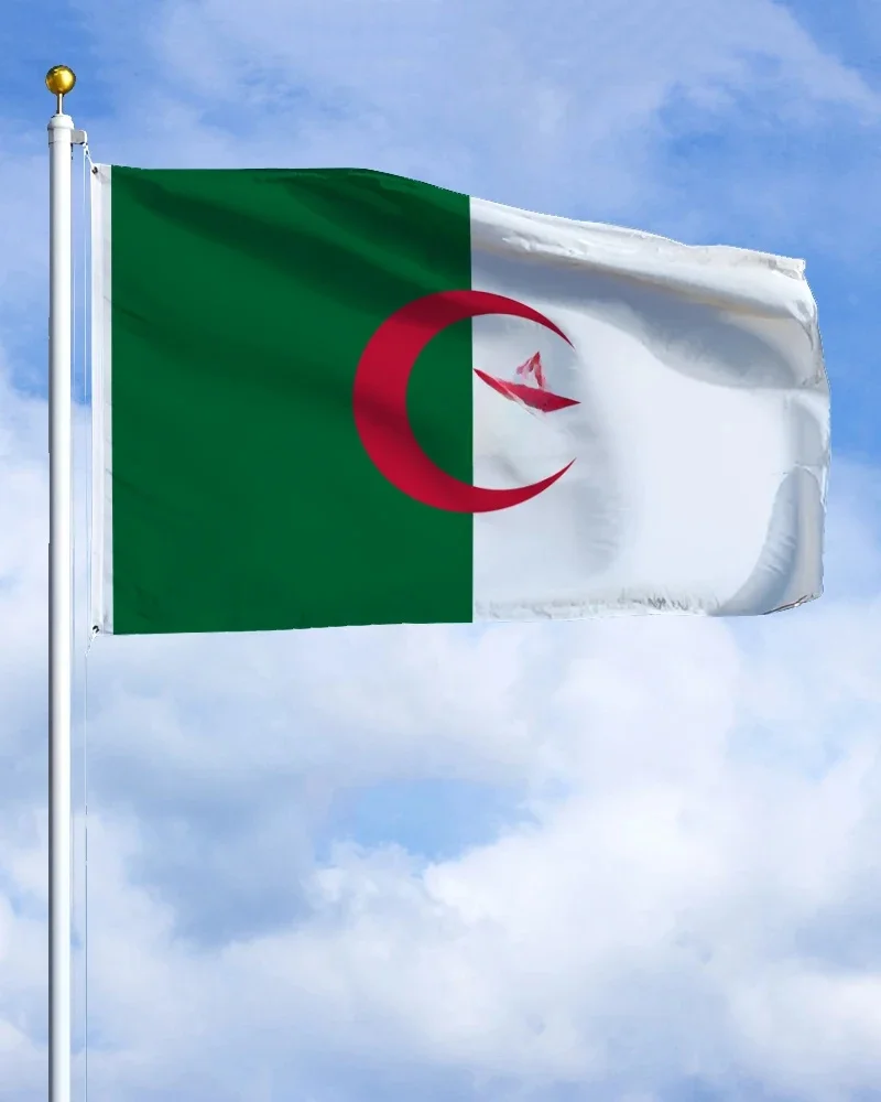 Drapeau emblématique de l'Algérie 2×3FT, bannière imprimée en polyester, tapisserie pour la décoration