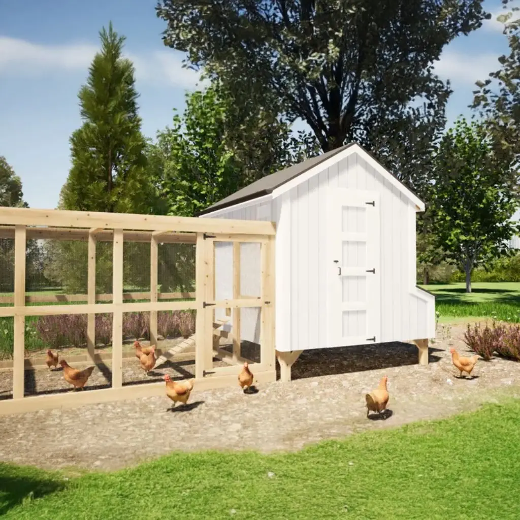 DIY-Hühnerstall-Druckpläne, 2,4 x 2,4 m, mit Lauf |   Hen House & Chicken Pen-Broschüre für 20-Hühner |   Kleines Bauernhof und Hinterhof