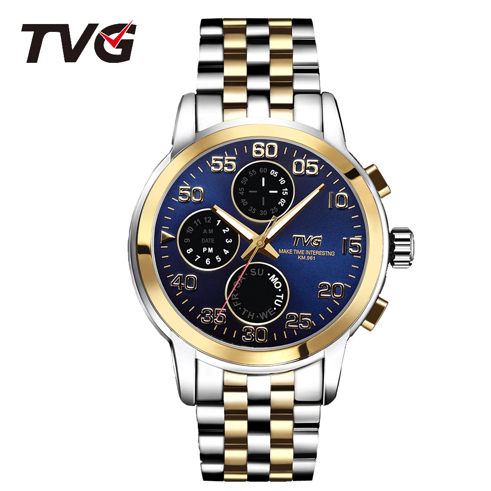 

TVG brand watch LED dashboard Dual display Creativity Business Gifts Man High end Luminous Water proof Fashion Casual Simple